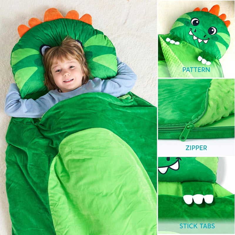 Joiedomi Kids Sleeping Bag 4 5 6 Year Old Girl Gifts Toddler Nap Mat with Pillow & Blanket 60" x 39" for Kids Ages 3+ Soft Plush Sleeping Mat for Preschool and Boys Girls - Image 3